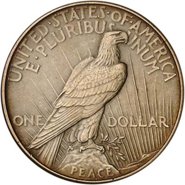 Reverse of 1921 Peace Dollar